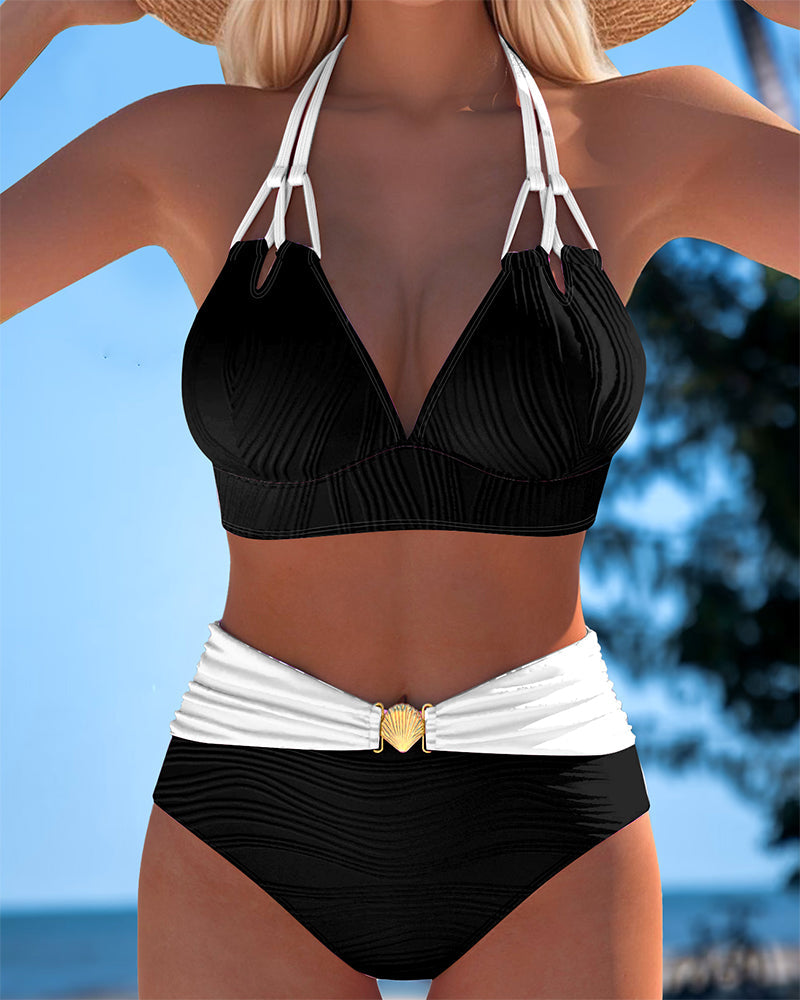 Tankini Texturizado Ajustado para Mujer