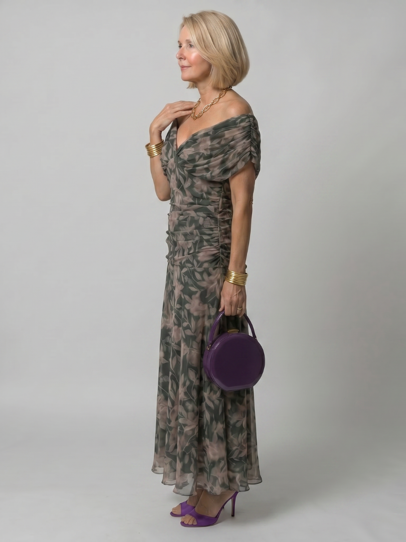 Vestido midi fluido con hombros descubiertos Calen - Silueta elegante y sin esfuerzo