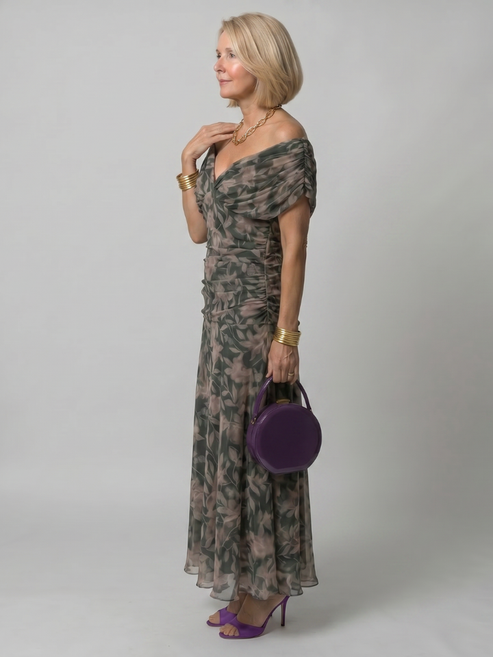 Vestido midi fluido con hombros descubiertos Calen - Silueta elegante y sin esfuerzo