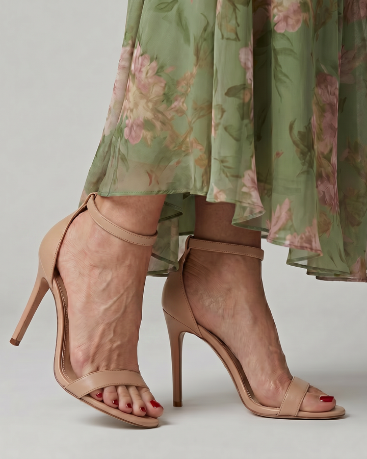 Oriana | Sandalias Stiletto de Punta Abierta con Tiras