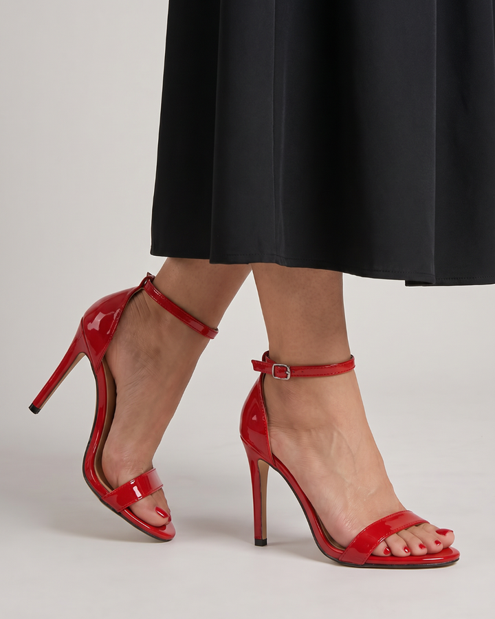 Linnea | Sandalias Stiletto de Punta Abierta con Tira de Tobillo