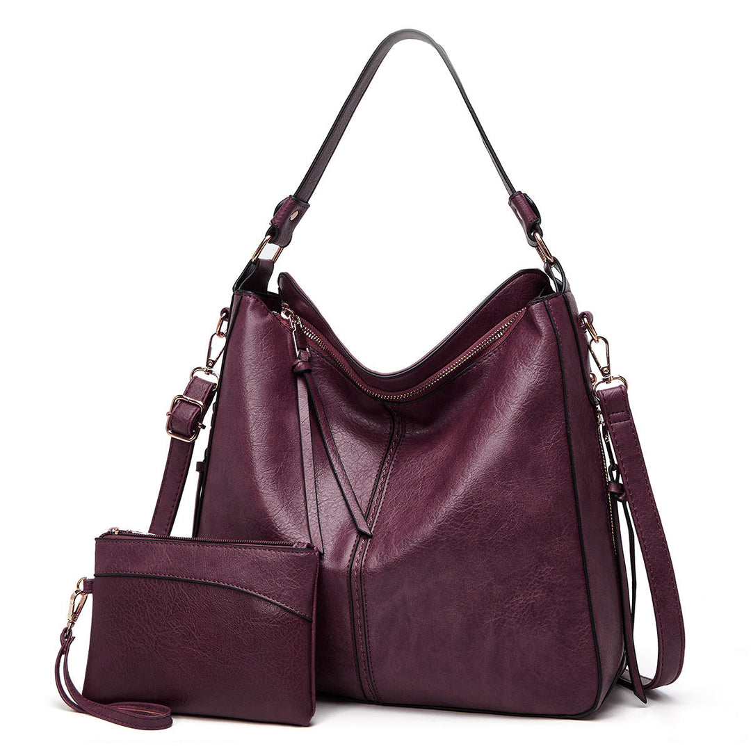 Bolso hobo de cuero lujoso con características antirrobo