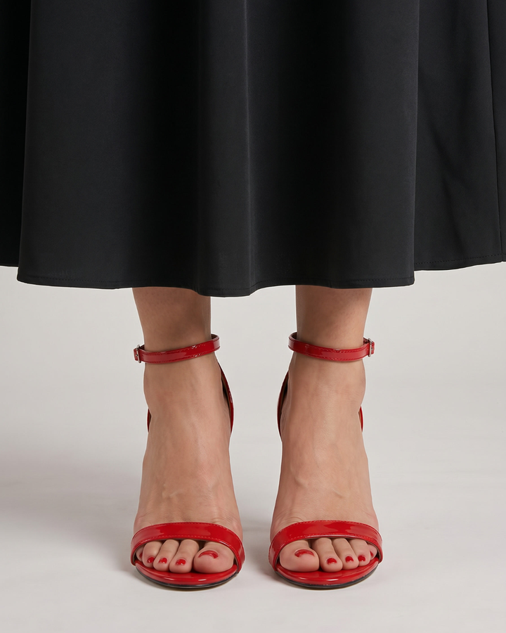 Linnea | Sandalias Stiletto de Punta Abierta con Tira de Tobillo
