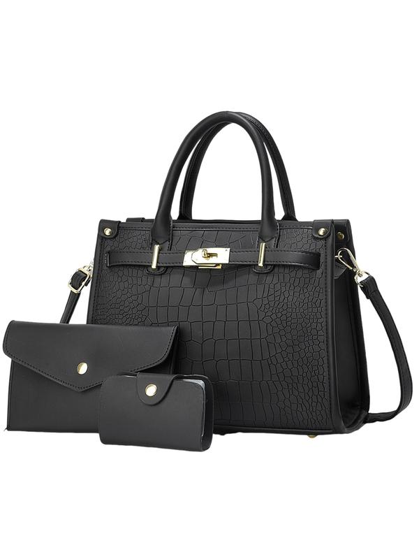 ALENOR™ – Set de bolsos bandolera de gran capacidad con relieve de cocodrilo