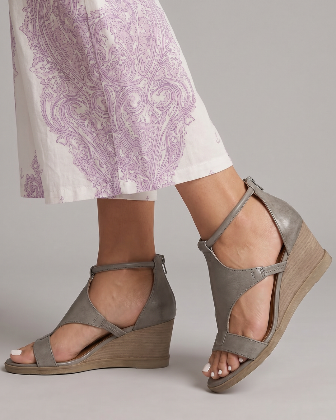Elokeza | Sandalias Cómodas de Cuña y Punta Abierta