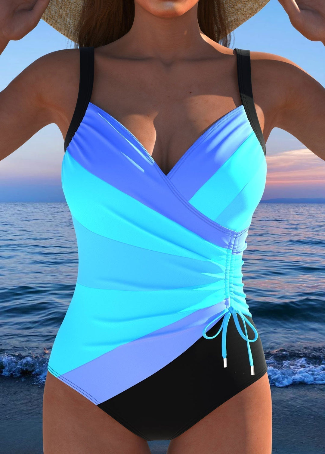 Bañador Cruzado de Lujo con Estampado Colorido