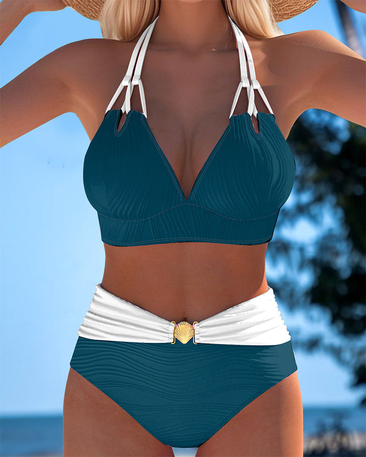 Tankini Texturizado Ajustado para Mujer