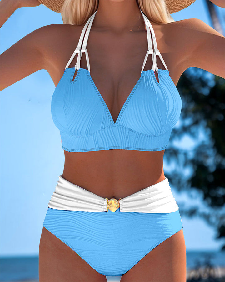 Tankini Texturizado Ajustado para Mujer