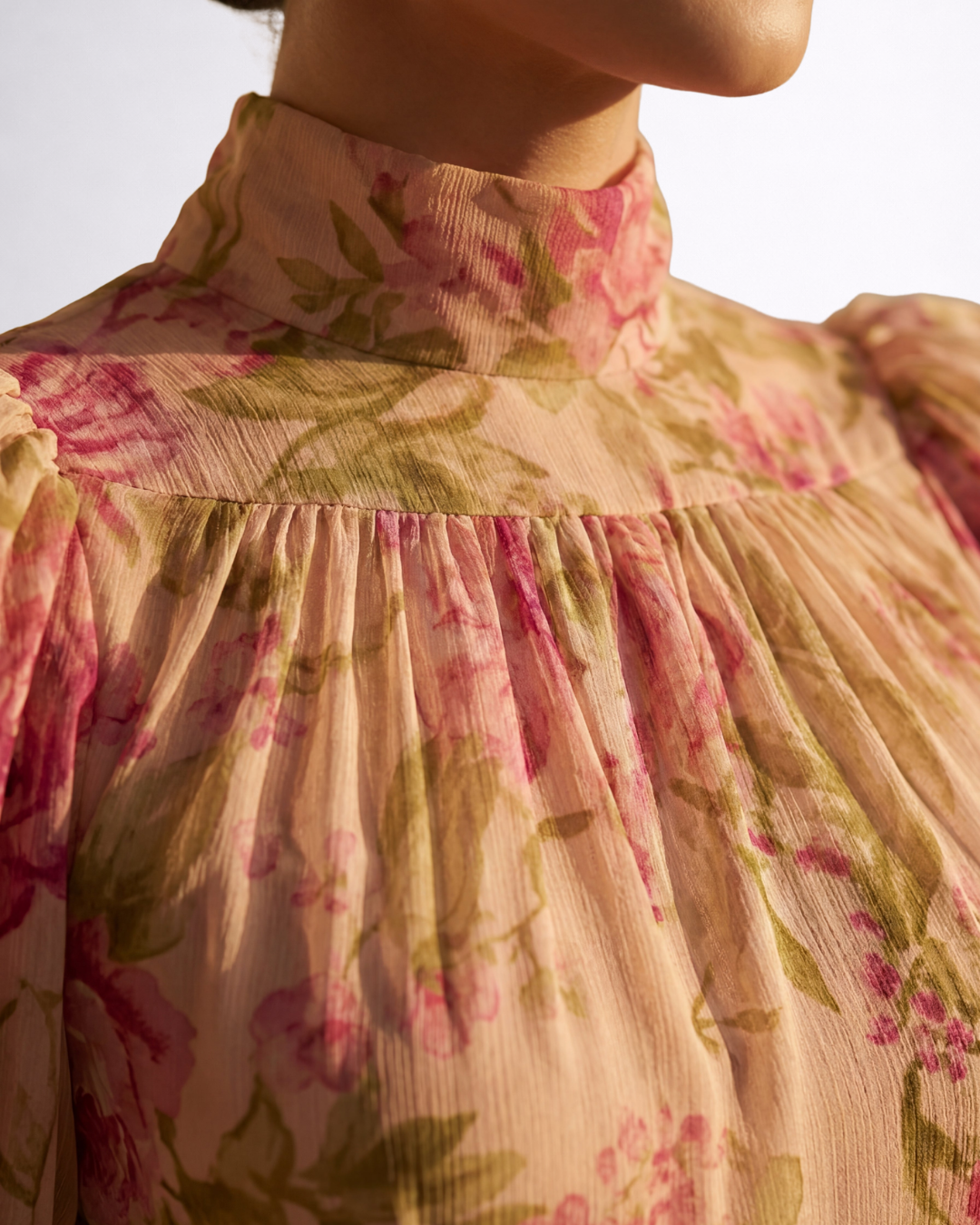 Rosario | Vestido Largo Floral en Chifón – Elegante y Romántico