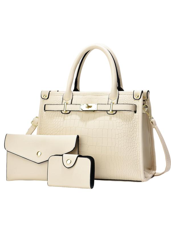 ALENOR™ – Set de bolsos bandolera de gran capacidad con relieve de cocodrilo