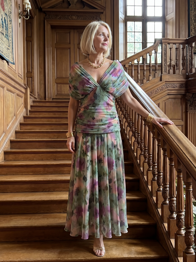 Vestido midi fluido con hombros descubiertos Calen - Silueta elegante y sin esfuerzo