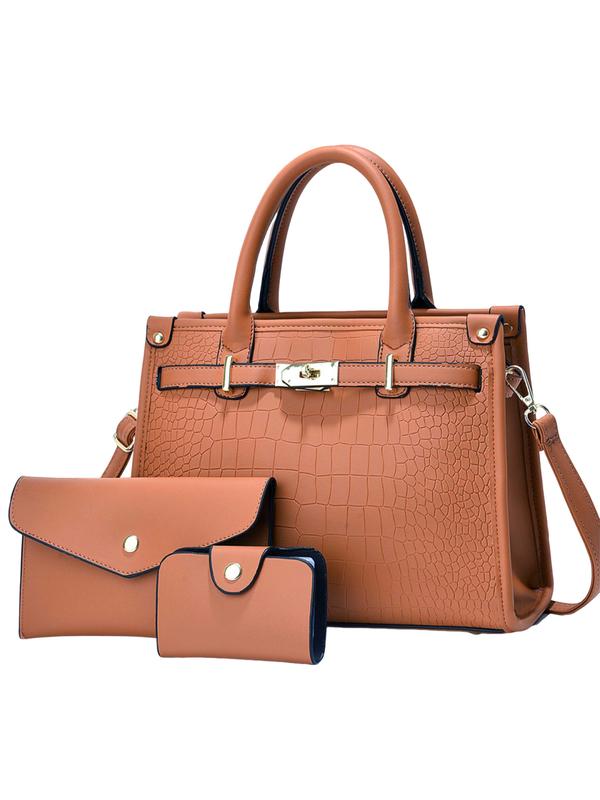 ALENOR™ – Set de bolsos bandolera de gran capacidad con relieve de cocodrilo