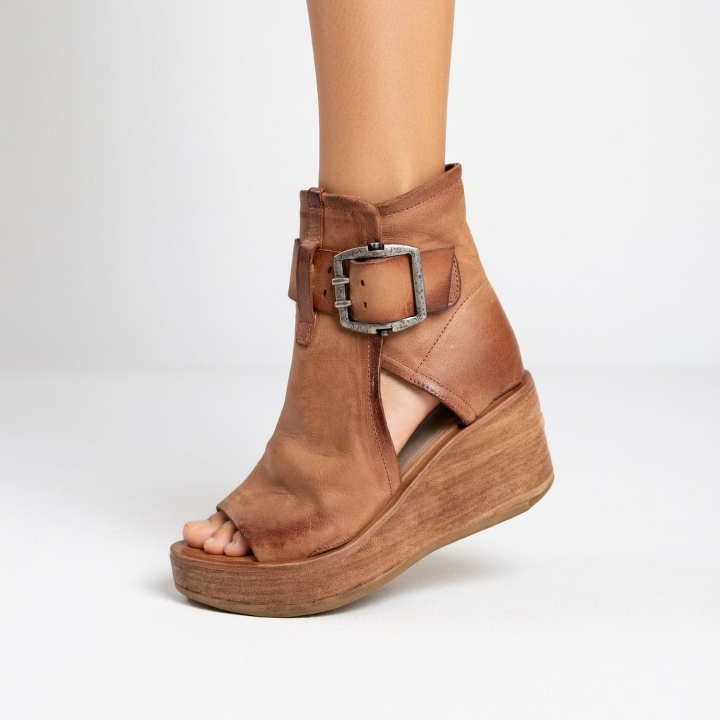 Orélisse™ — Botines de cuña con puntera abierta, estilo moderno
