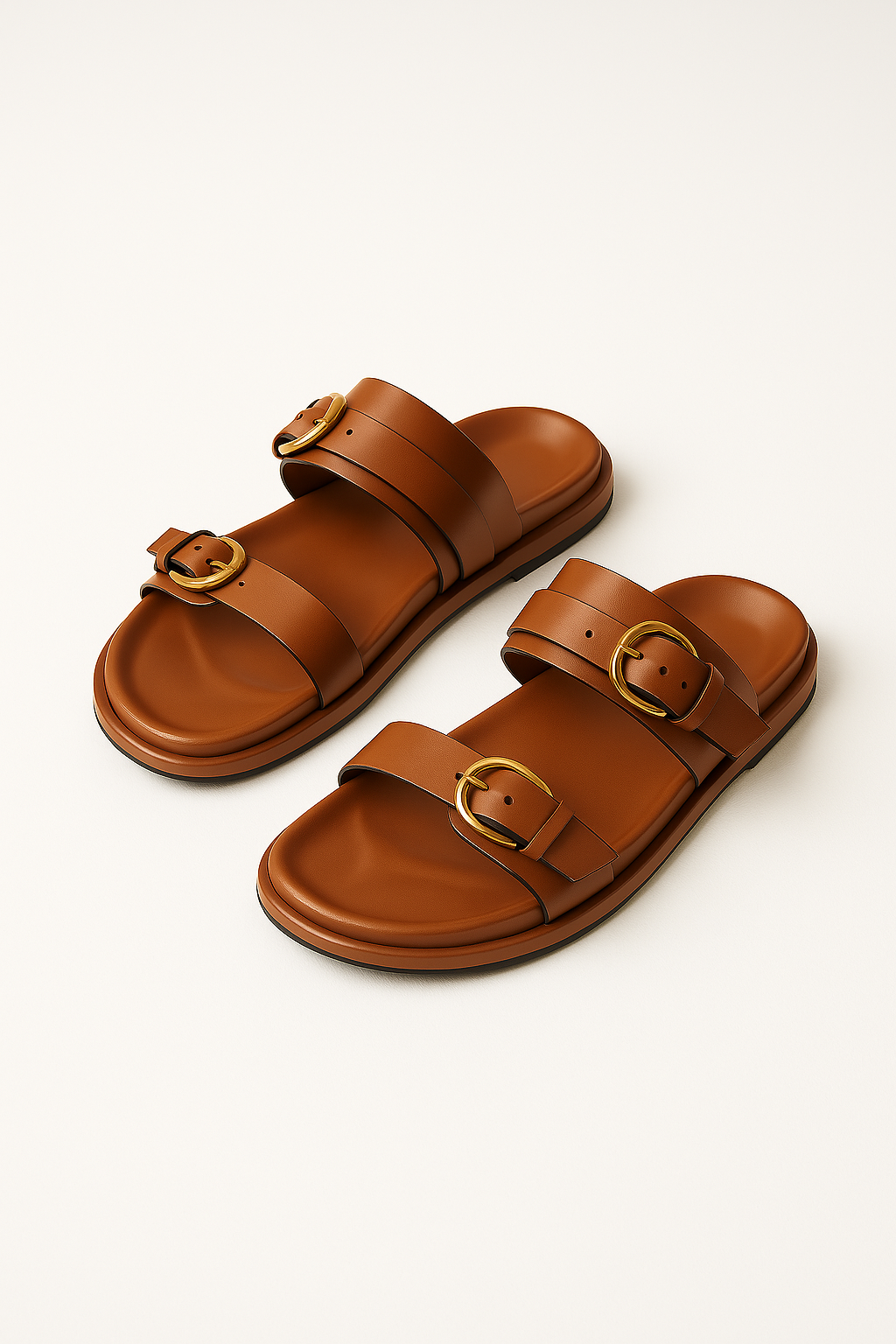 Sandalias de cuero con hebilla Lucía