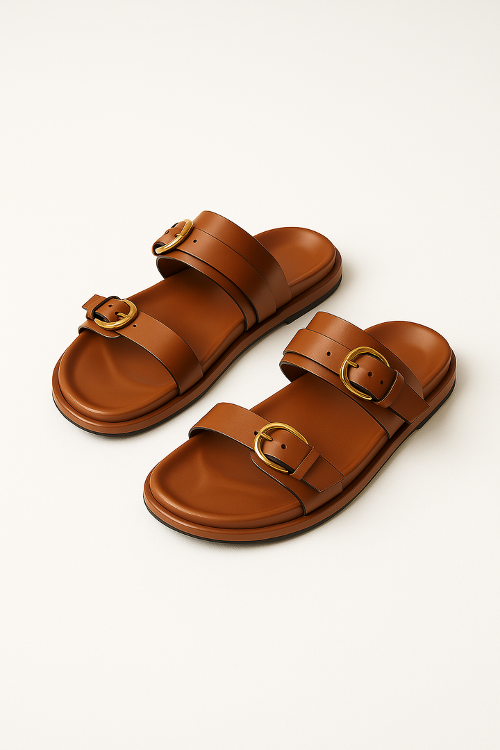 Sandalias de cuero con hebilla Lucía