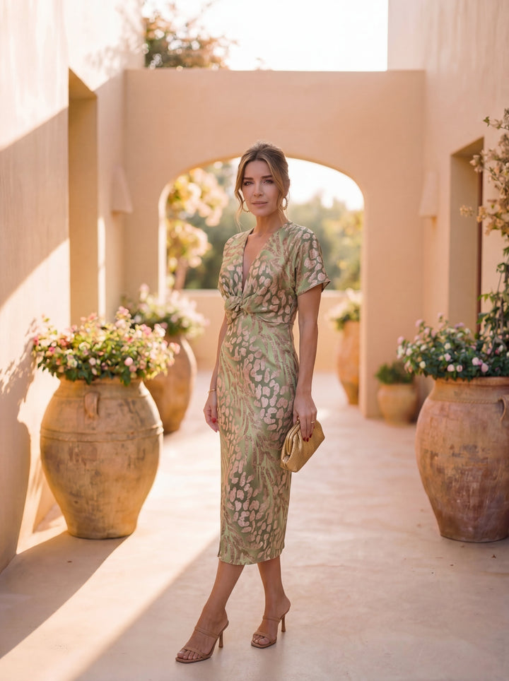 Nice | Vestido Midi Elegante con Cintura Retorcida