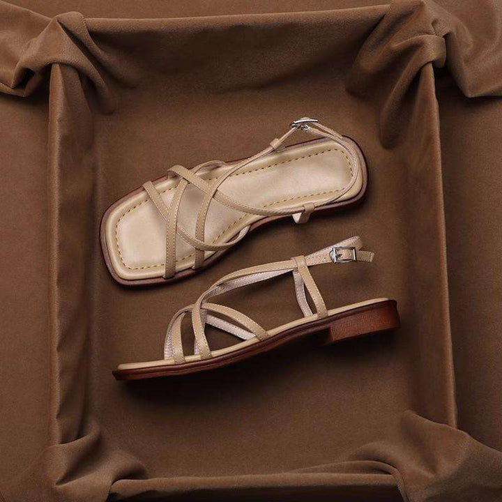 Sandalias Vittoria de tiras en cuero italiano