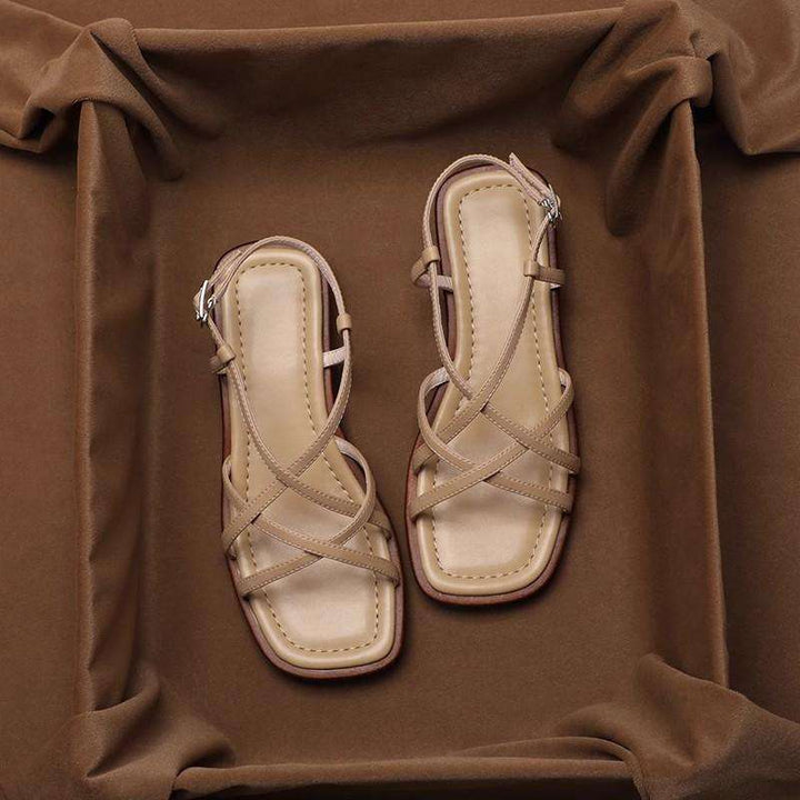 Sandalias Vittoria de tiras en cuero italiano
