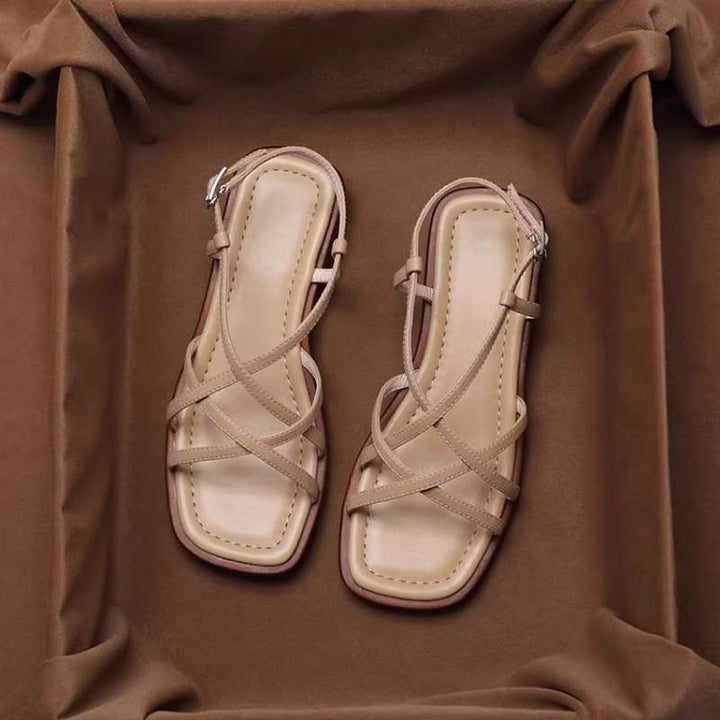 Sandalias Vittoria de tiras en cuero italiano