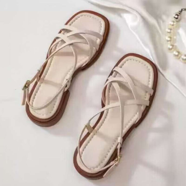 Sandalias Vittoria de tiras en cuero italiano