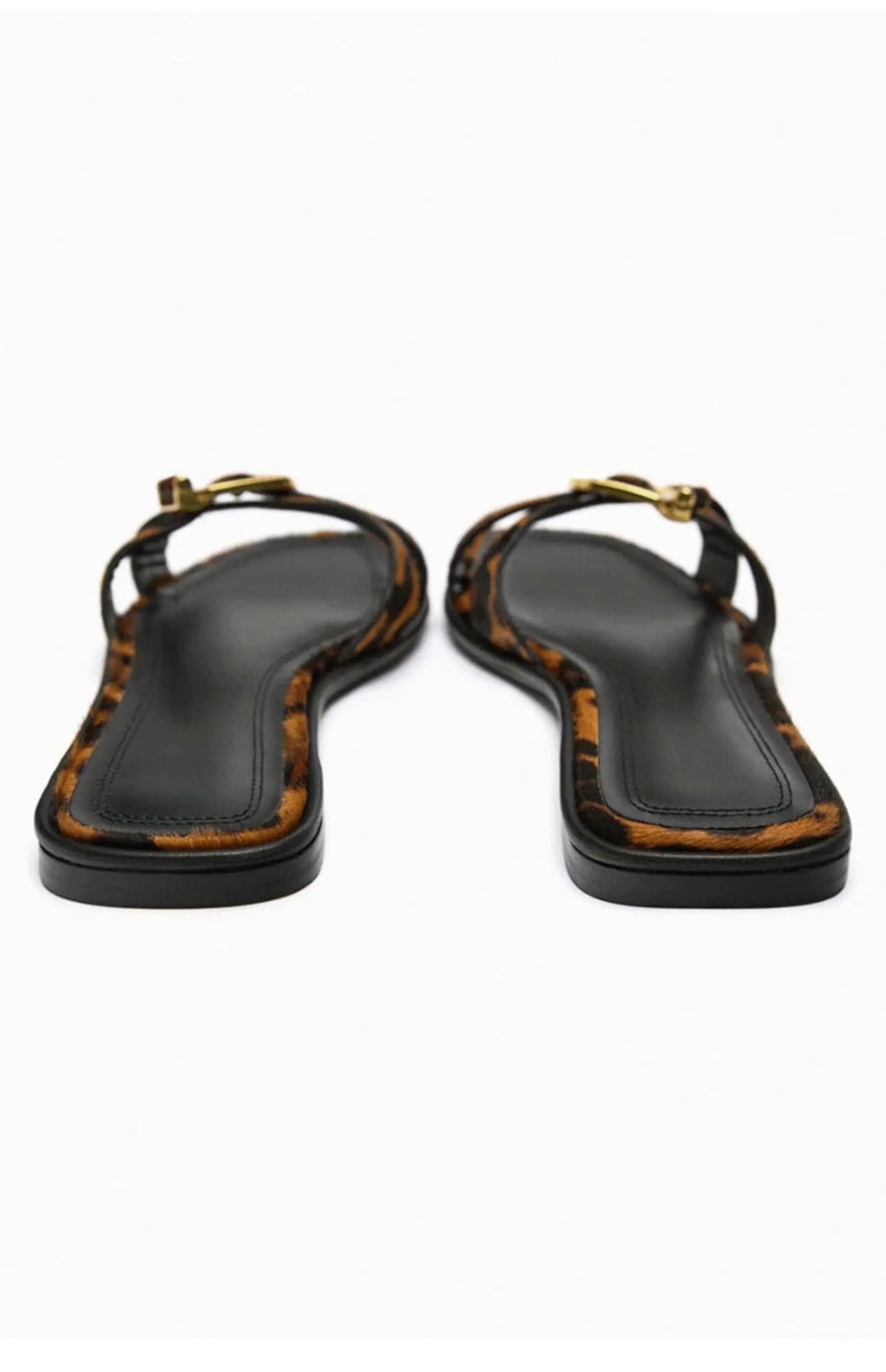 Sandalias de tiras recortadas en cuero italiano