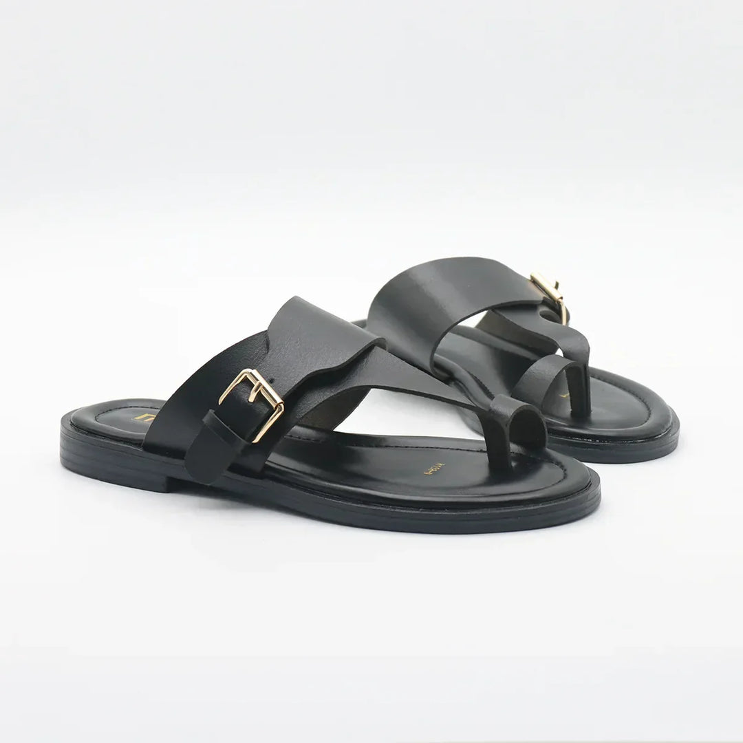 Sandalias Nice de cuero con hebilla