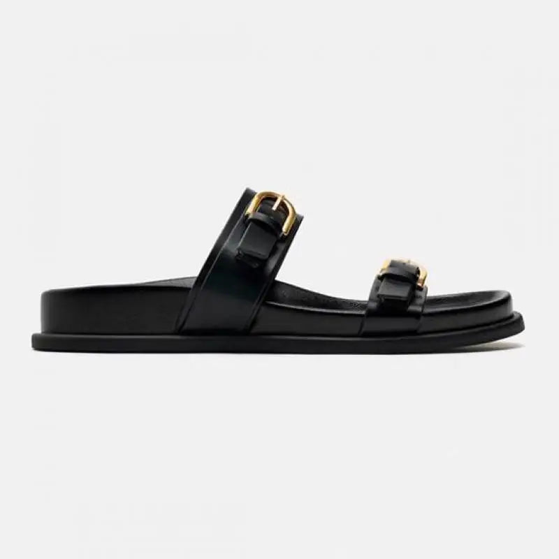 Sandalias de cuero con hebilla Lucía