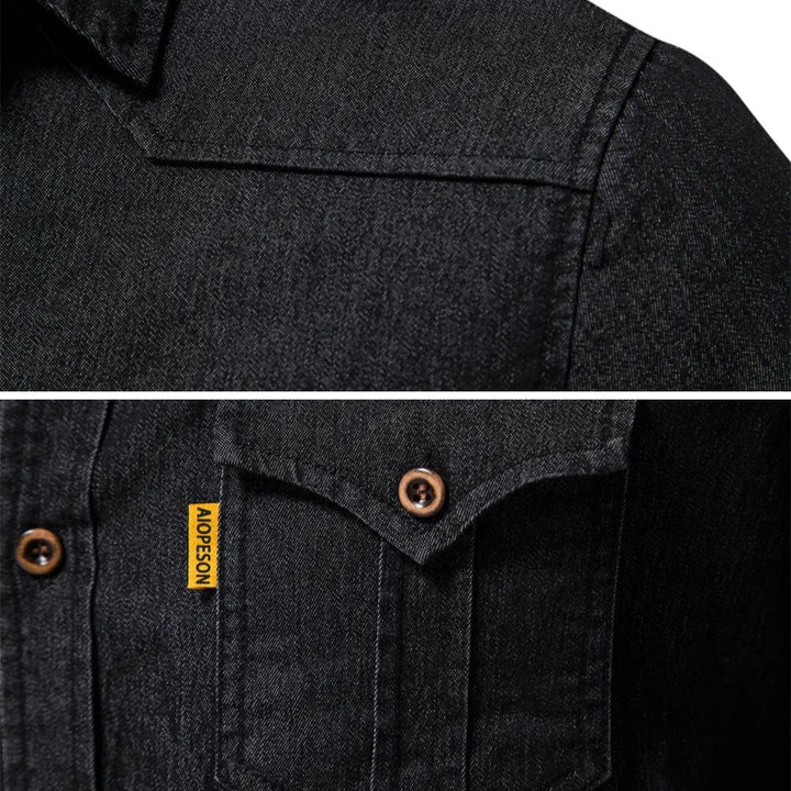 Camisa de mezclilla de algodón AdaptiveFit: confeccionada a medida para hombres