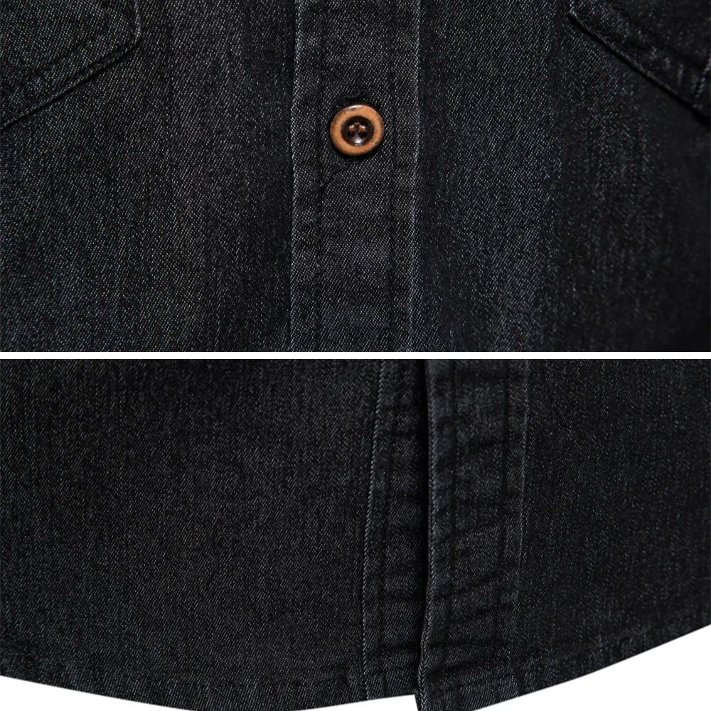 Camisa de mezclilla de algodón AdaptiveFit: confeccionada a medida para hombres