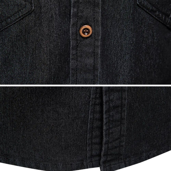 Camisa de mezclilla de algodón AdaptiveFit: confeccionada a medida para hombres