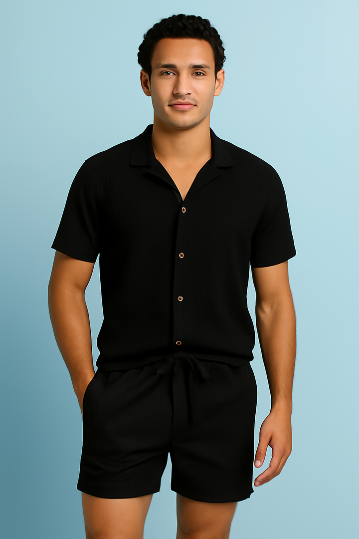 Noir™ Conjunto de 2 piezas de lino y algodón para verano