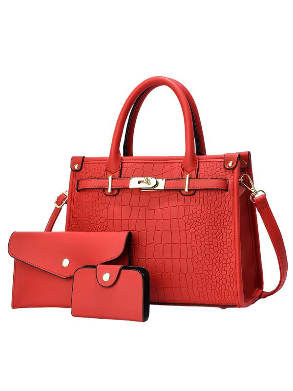 ALENOR™ – Set de bolsos bandolera de gran capacidad con relieve de cocodrilo