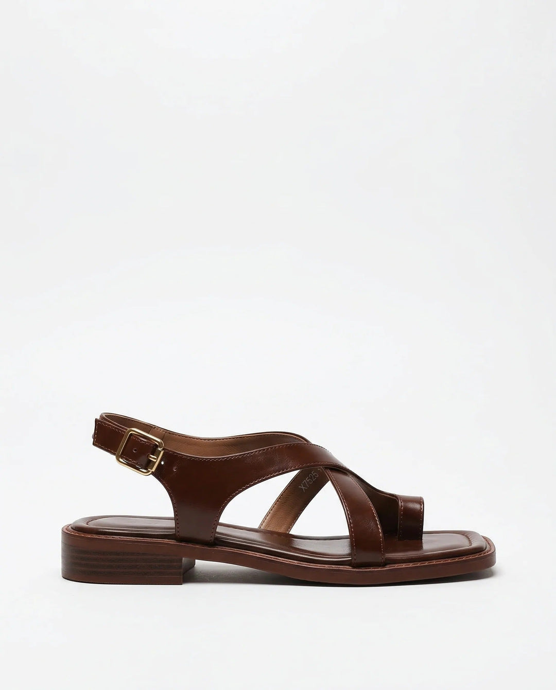 Sandalias cruzadas en cuero italiano