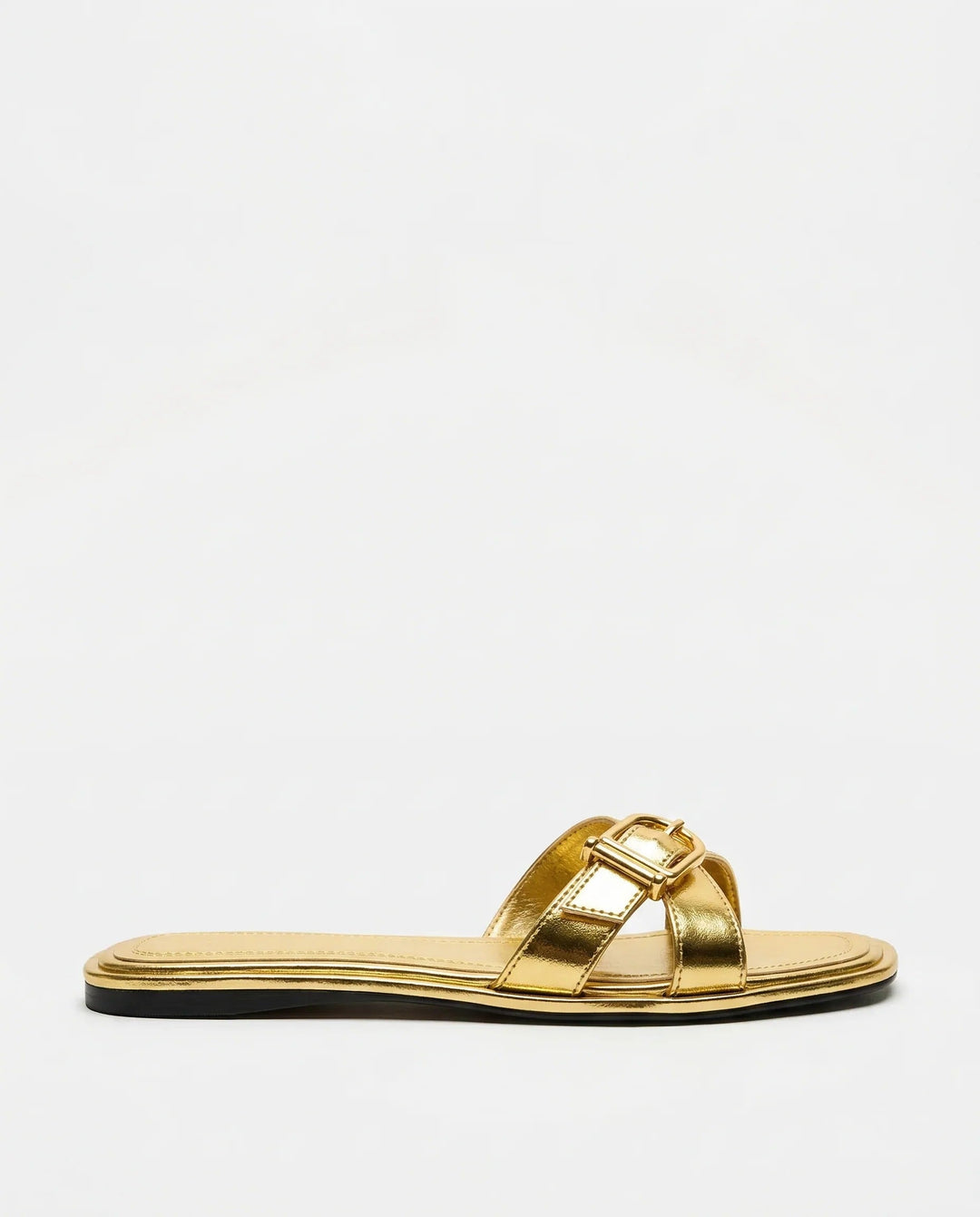 Sandalias de tiras recortadas en cuero italiano
