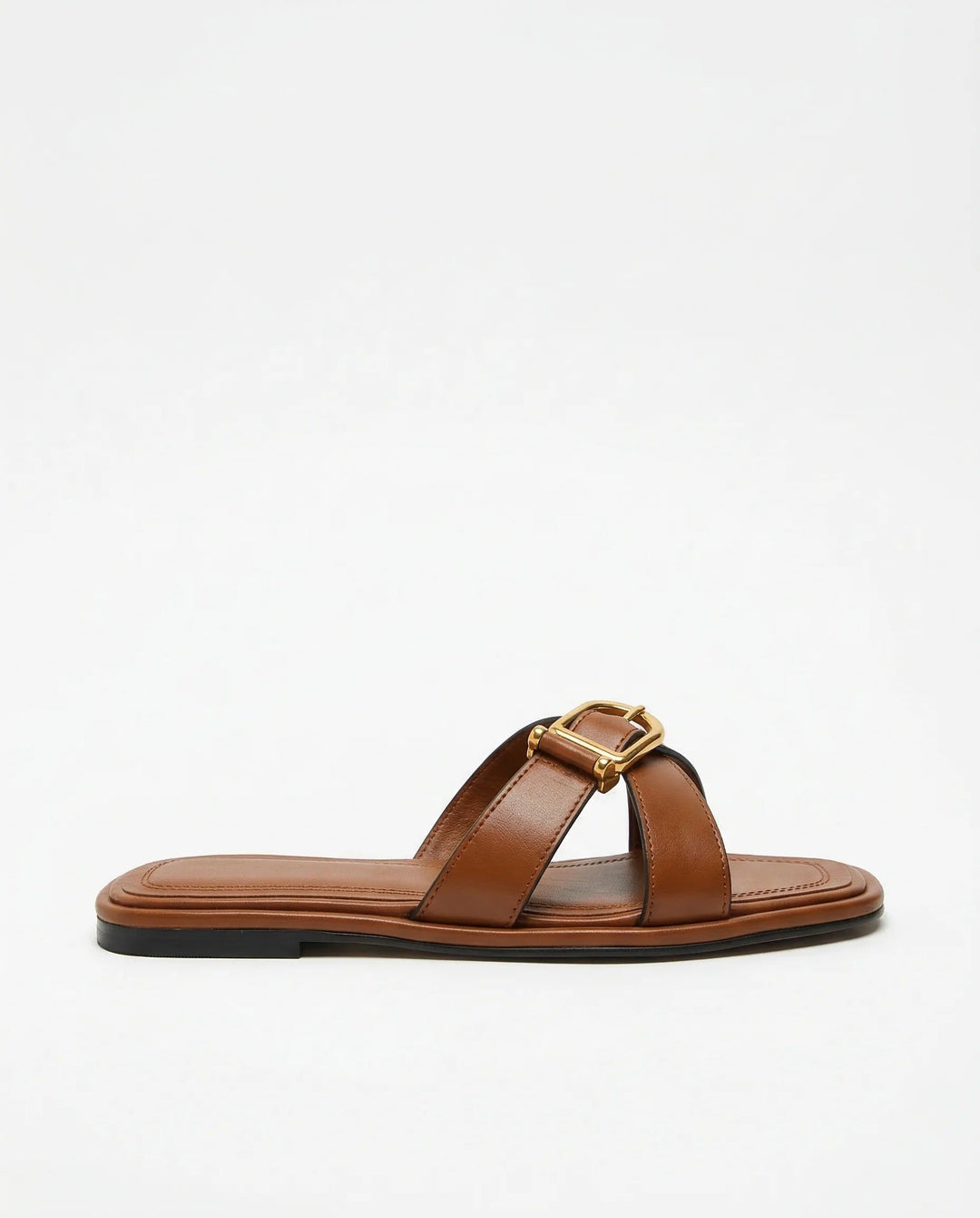 Sandalias de tiras recortadas en cuero italiano