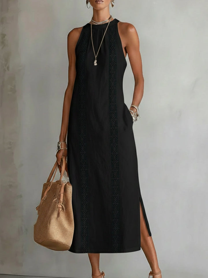 Blanca™ | Vestido midi con cuello mao