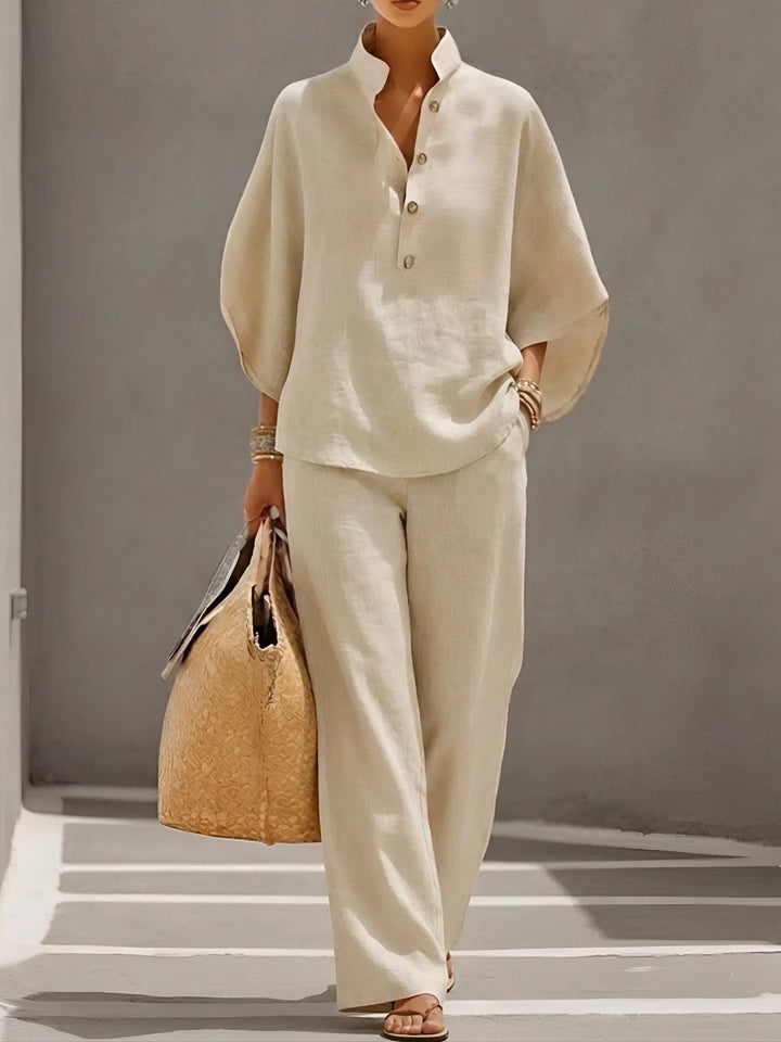 Conjunto de dos piezas de lino y algodón Ellen™