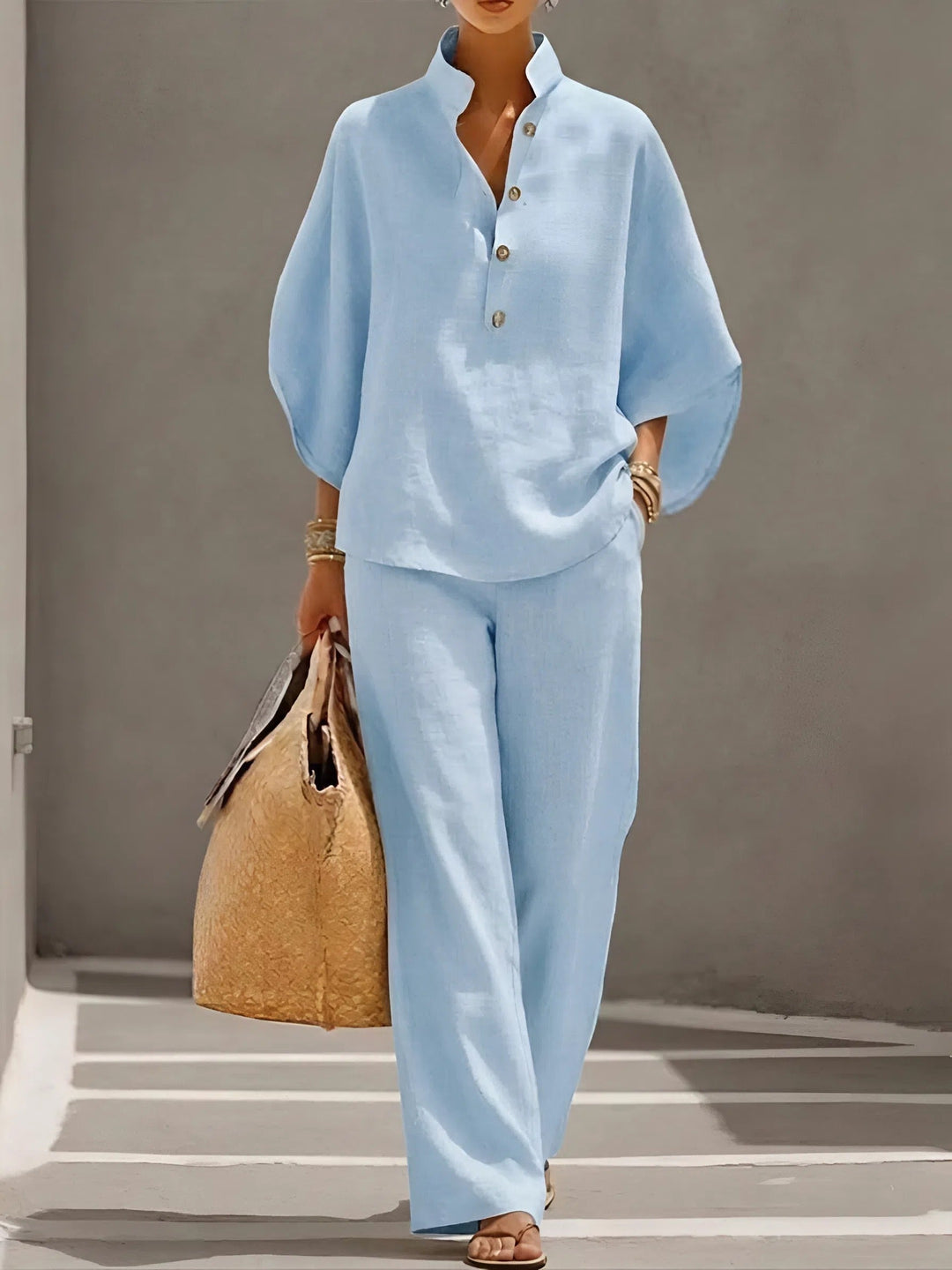 Conjunto de dos piezas de lino y algodón Ellen™