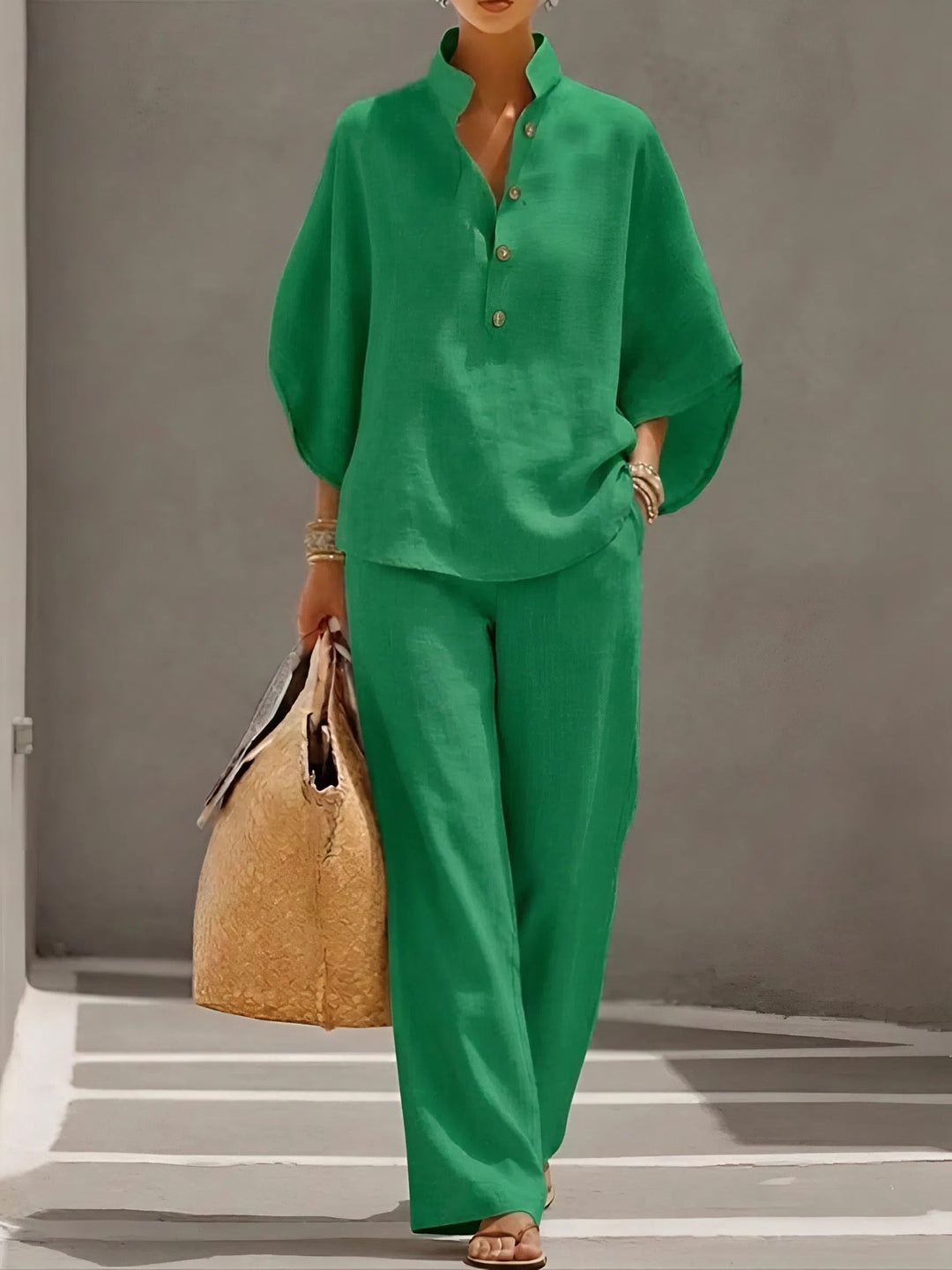 Conjunto de dos piezas de lino y algodón Ellen™