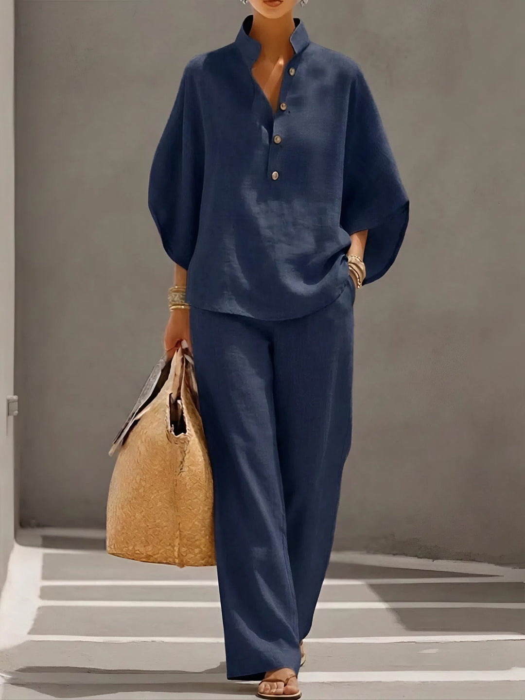 Conjunto de dos piezas de lino y algodón Ellen™