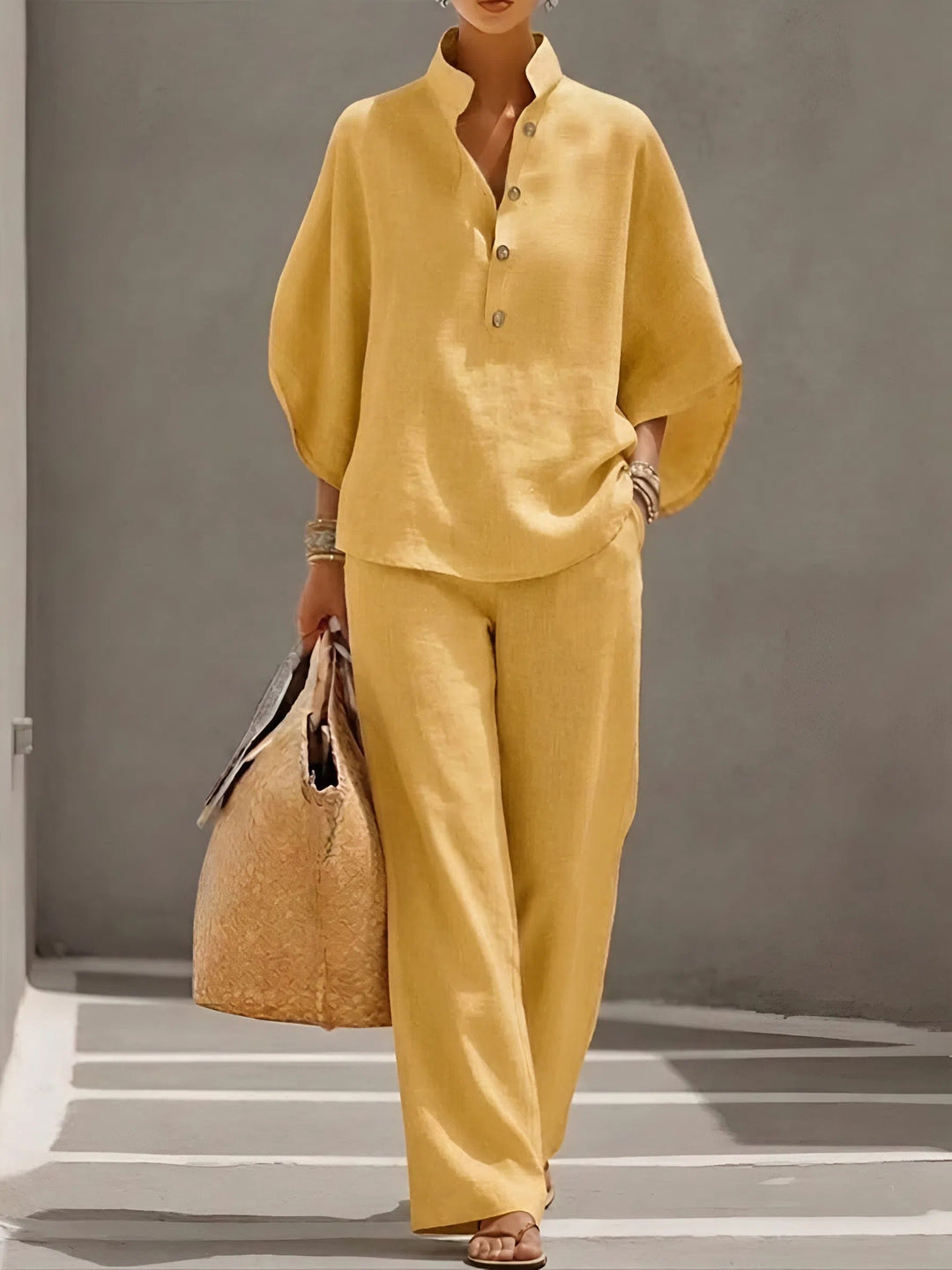 Conjunto de dos piezas de lino y algodón Ellen™